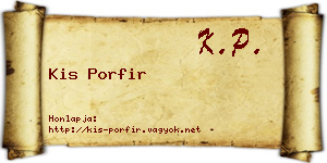 Kis Porfir névjegykártya